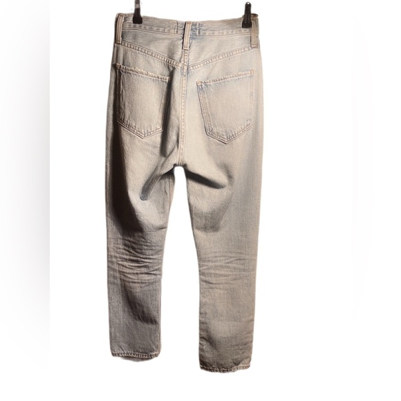 AGOLDE Riley High Rise Straight Crop Distressed 5 pocket Trend Jean in Blitz 24 - Picture 3 of 5